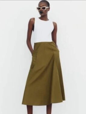 NWOT Zara Two-Tone Ribbed Midi Dress Small